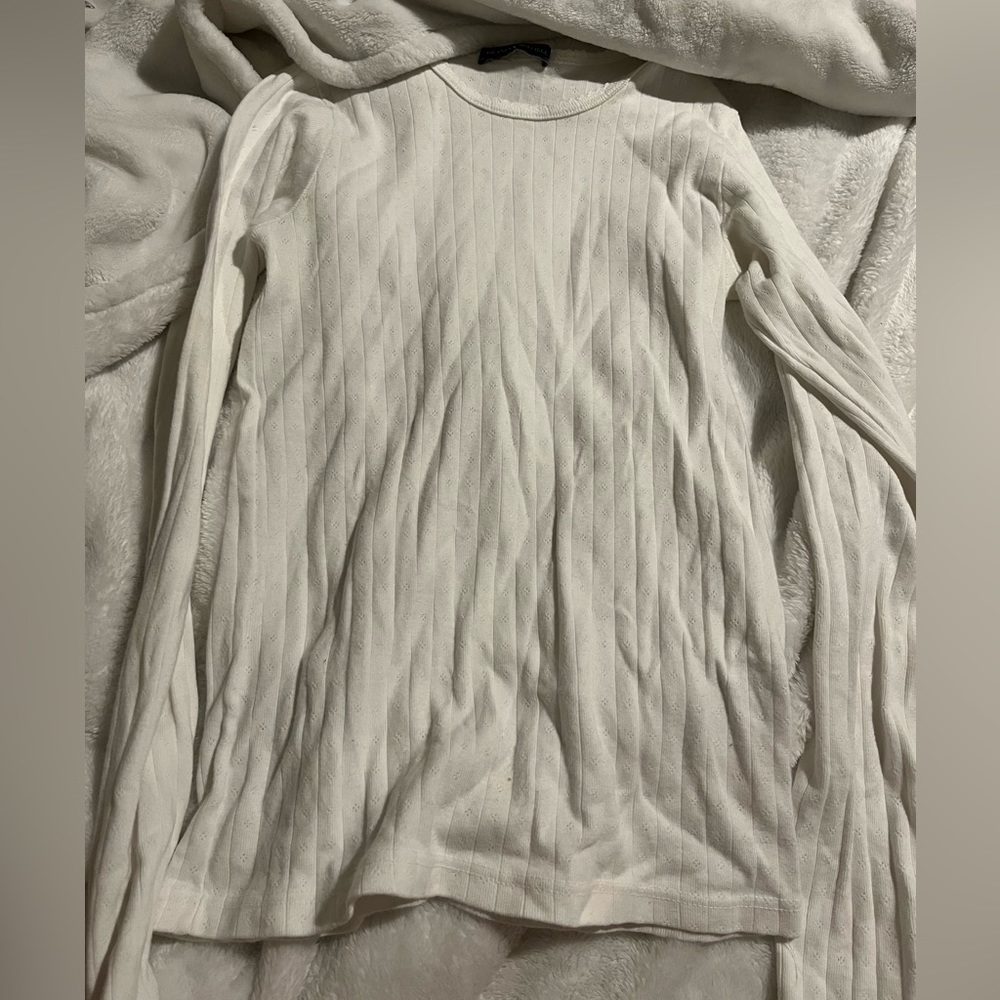 White eyelet long sleeve brandy Melville